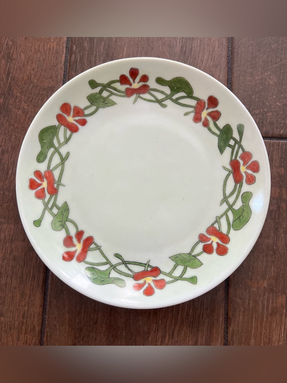 Antique Hutschenreuther Selb Bavaria Hand Painted Botanical Plate 8 1/2"